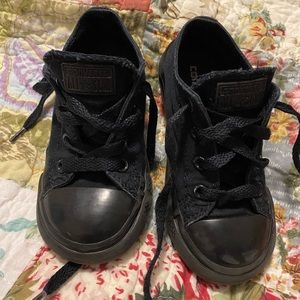 Converse black shoes size 8 kids.